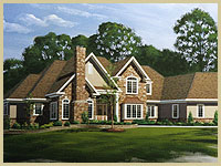 House Portrait Tan Home